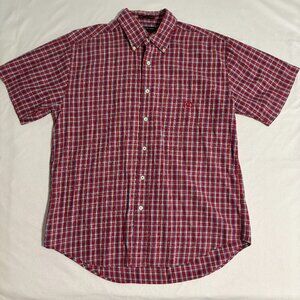 Alexander Julian Colours Men’s L Plaid Short Sleeve Button Shirt Thomaston Twill